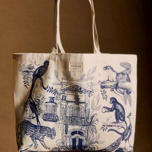 Sézane Paraiso Tote Bag in Navy Blue